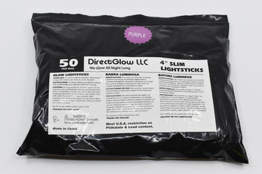 4 inch 10mm Purple Glow Sticks- 50 Per Package